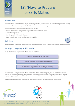 13 Prepare a Skills Matrix.indd