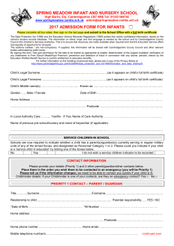 SPRING MEADOW INFANT AND NURSERY SCHOOL