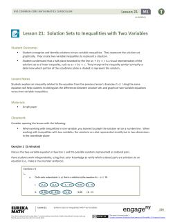 Algebra I Module 1, Topic C, Lesson 21: Teacher Version