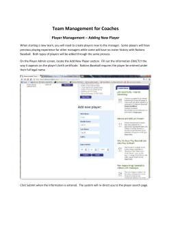 Team Management for Coaches - Player Admin Adding a New Player