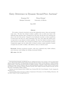 Entry Deterrence in Dynamic Second-Price Auctions
