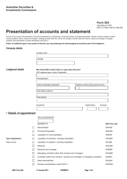Form 524 - Insolvency Resources Centre