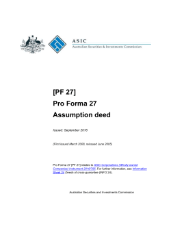 Pro Forma 27 Assumption deed
