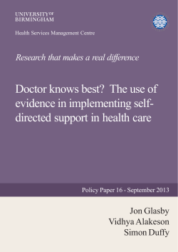 Doctor knows best? - University of Birmingham