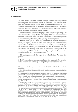 On the Non-Transferable Utility Value