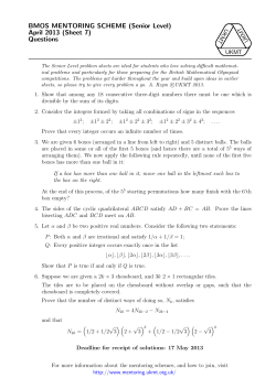 BMOS MENTORING SCHEME (Senior Level) April 2013 (Sheet 7