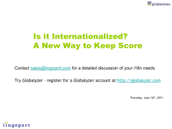 Is it Internationalized? A New Way to Keep Score