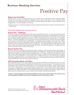 Positive Pay - First Commonwealth Bank