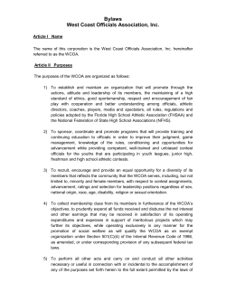 Bylaws West Coast Officials Association, Inc