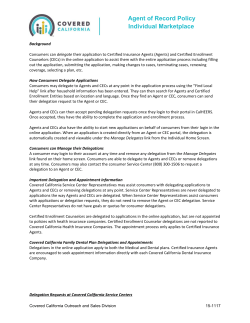 Agent of Record Policy Individual Marketplace - Board