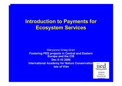 Introduction to Payments for Ecosystem Services