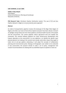 The case of Oil and Gas Pipeline Network in