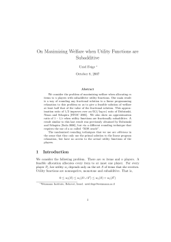 On Maximizing Welfare when Utility Functions are Subadditive