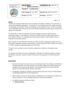 FMH BP-10 Confidentiality Board Members