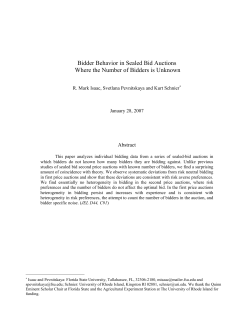 Bidder Behavior in Sealed Bid Auctions Where the Number of