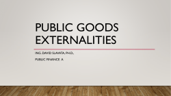 Public Goods and Externalities