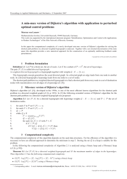 A min-max version of Dijkstra`s algorithm with application to