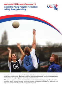 Increasing Young People`s Motivation to Play