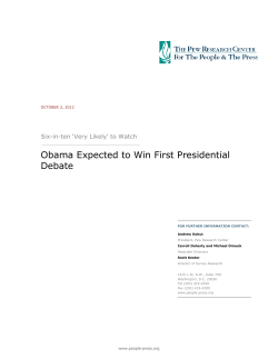 Obama Expected to Win First Presidential Debate