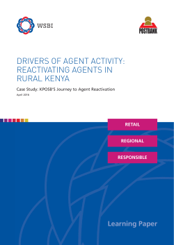Drivers of Agent Activy in Rural Kenya