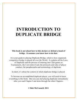 Introducion to Duplicate - Bridge Academy of the Desert