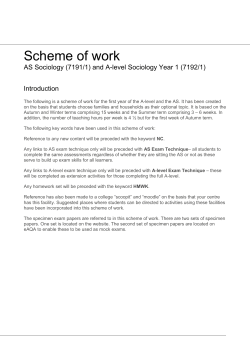 Scheme of work