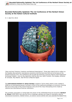 Bounded Rationality Updated: The 1st Conference of the Herbert