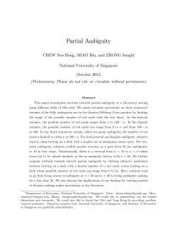 Partial Ambiguity - Department of Economics