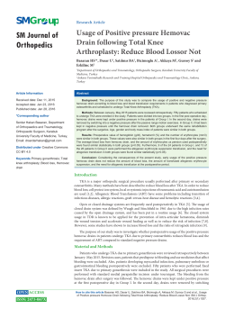 Usage of Positive pressure Hemovac Drain following Total Knee