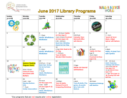 June 2017 Printable Program Calendar