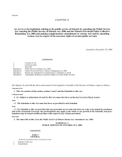 Public Service of Ontario Statute Law Amendment