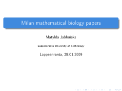 Milan mathematical biology papers