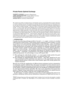 Private Pareto Optimal Exchange - CIS @ UPenn