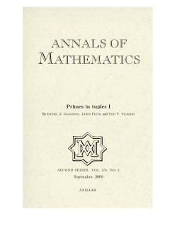 annals of mathematics - Department of Mathematics