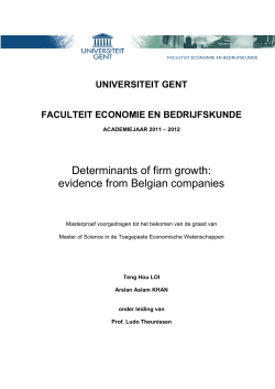Determinants of firm growth: evidence from Belgian