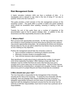 The Risk Management Guide - City, University of London