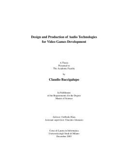 Design and Production of Audio Technologies for Video Games