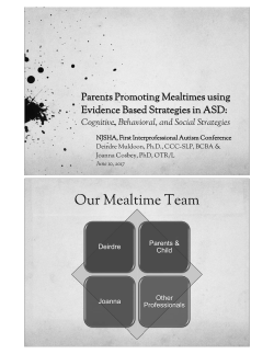 Parents Promoting Mealtimes using Evidence Based Strategies in