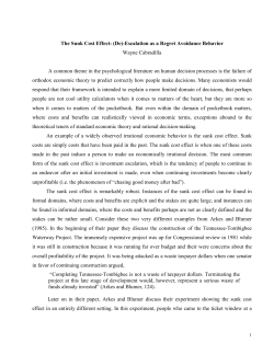 The Sunk Cost Effect - Swarthmore College Computer Society