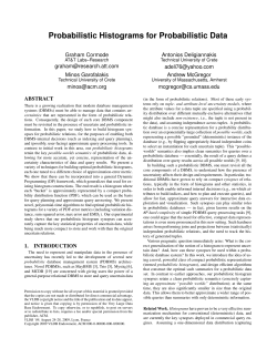 Probabilistic Histograms for Probabilistic Data