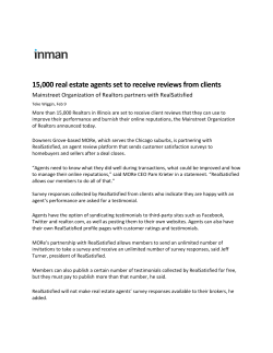 15000 real estate agents set to receive reviews from clients