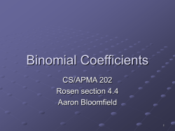 Binomial Coefficients (&sect; 4.4)