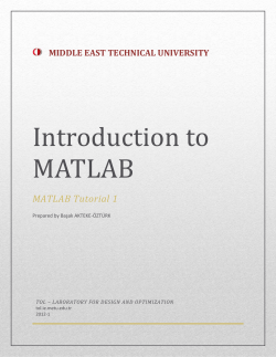 Introduction to MATLAB
