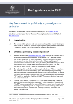 What is a politically exposed person?