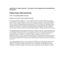 Additional Disclosure &ndash; Pensions and Other Post-Retirement