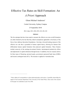 Effective Tax Rates on Skill Formation: An A Priori