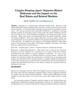Couples Sleeping Apart--Separate Master Bedrooms and the Impact