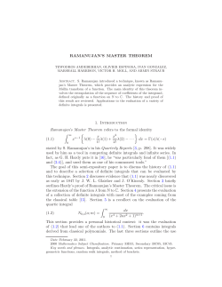 Ramanujan Master`s Theorem