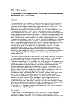 1 PLL conference paper Activity theory, discourse and power: a
