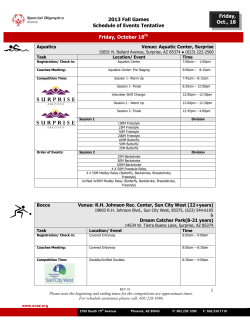 1 a Friday, Oct., 18 2013 Fall Games Schedule of Events Tentative
